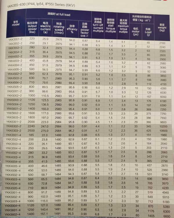 Y、YKS、YKK系列6KV中型高壓三相異步電動機